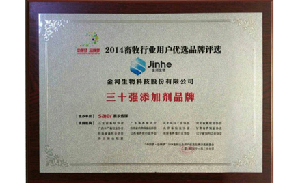金河榮獲“最具競爭力十大品牌和三十強(qiáng)添加劑品牌”